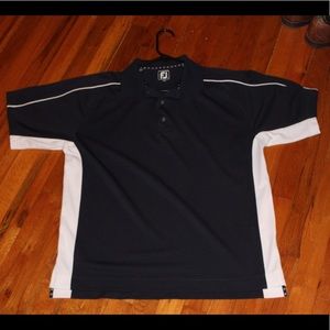 Navy Blue & White FootJoy Golf Shirt Sz Medium